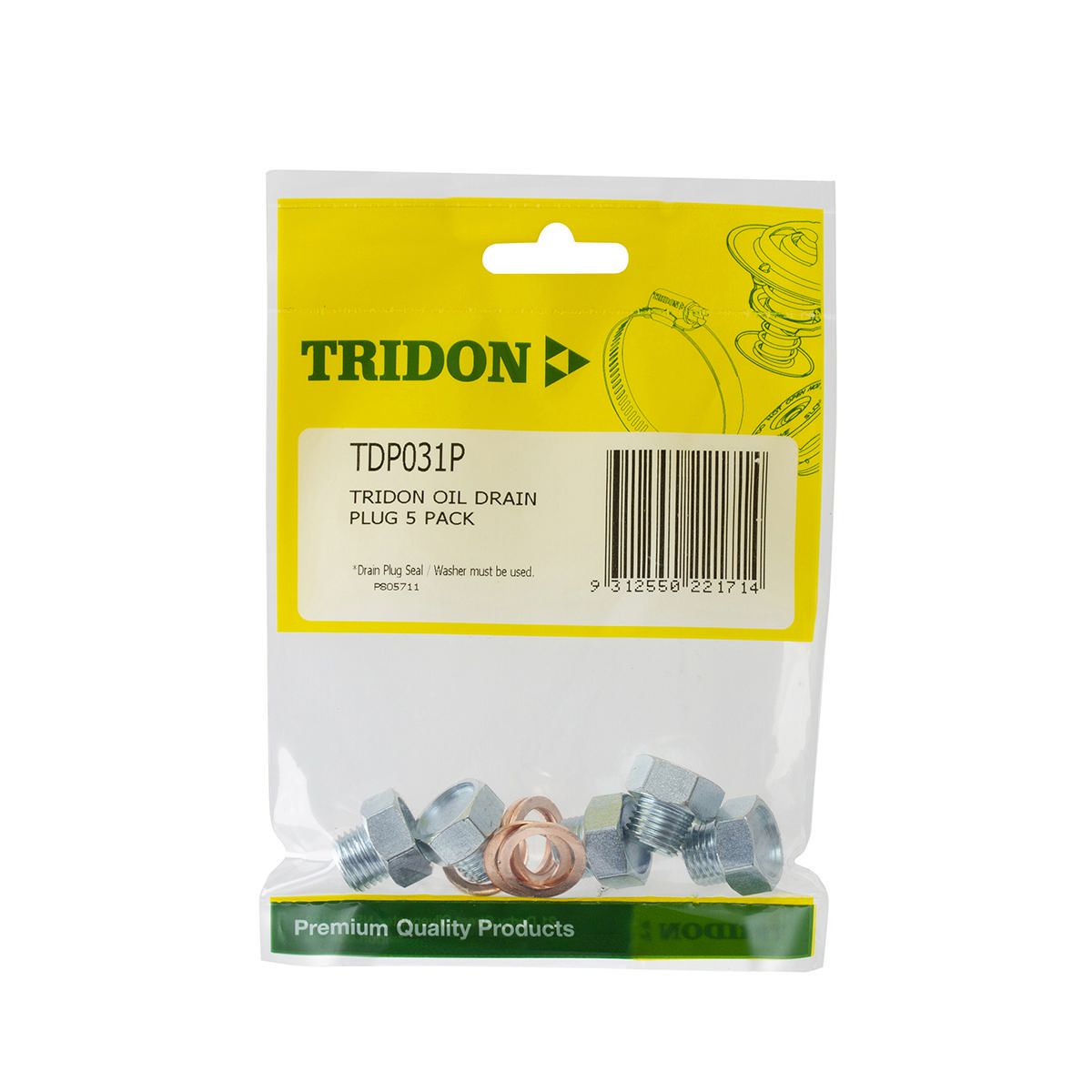 Tridon  Sump/Drain Plug 5 Pack - M14 X 1.5Mm  - Tdp031P TDP031P