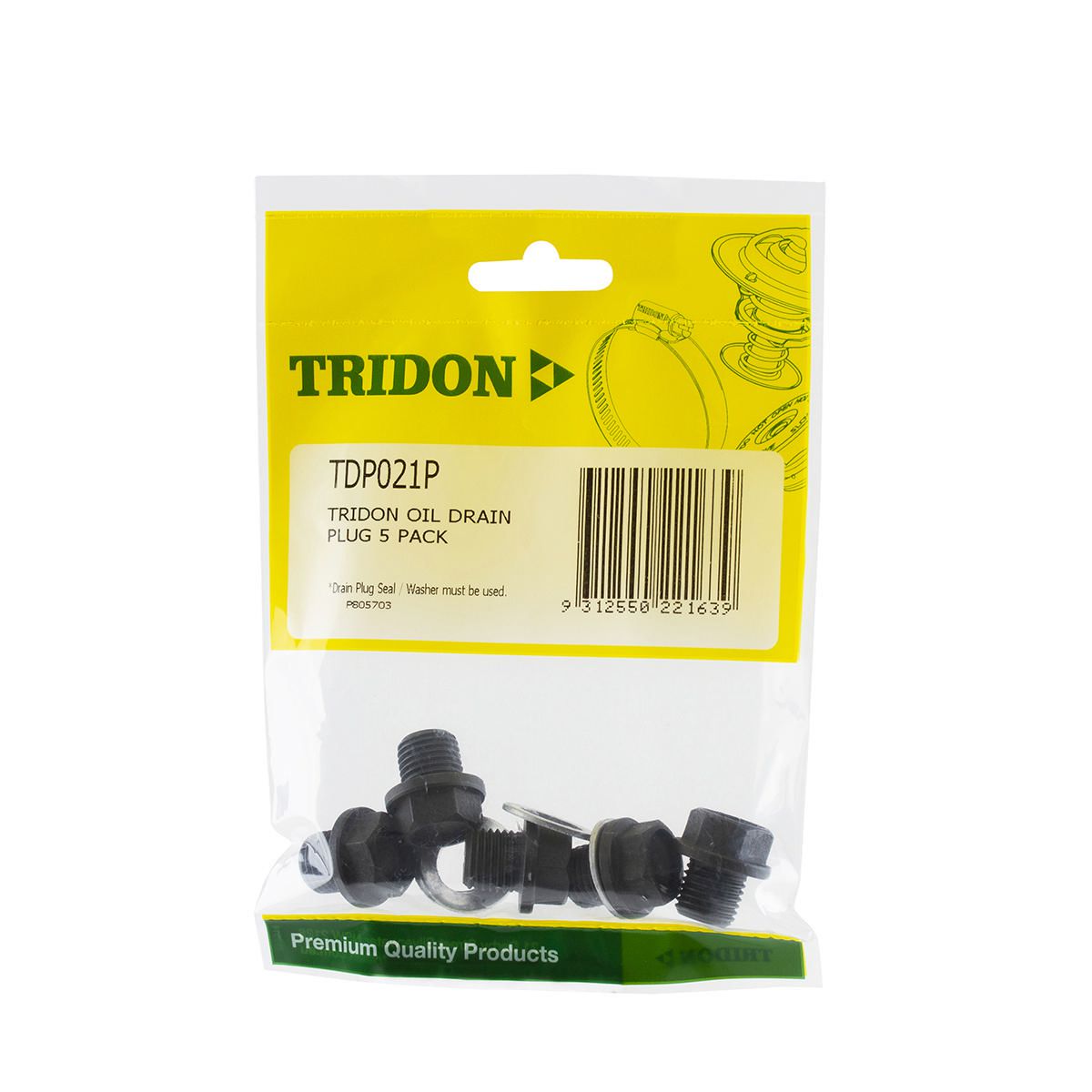 Tridon  Sump/Drain Plug 5 Pack - M14 X 1.5Mm  - Tdp021P TDP021P