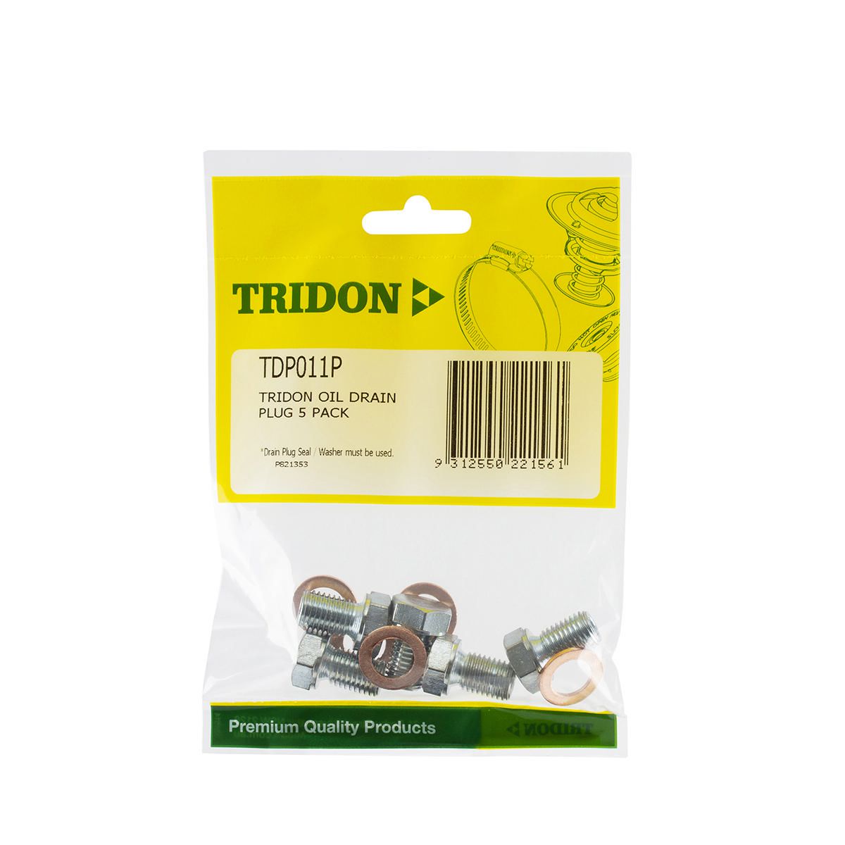 Tridon  Sump/Drain Plug 5 Pack - M12 X 1.5Mm  - Tdp011P TDP011P