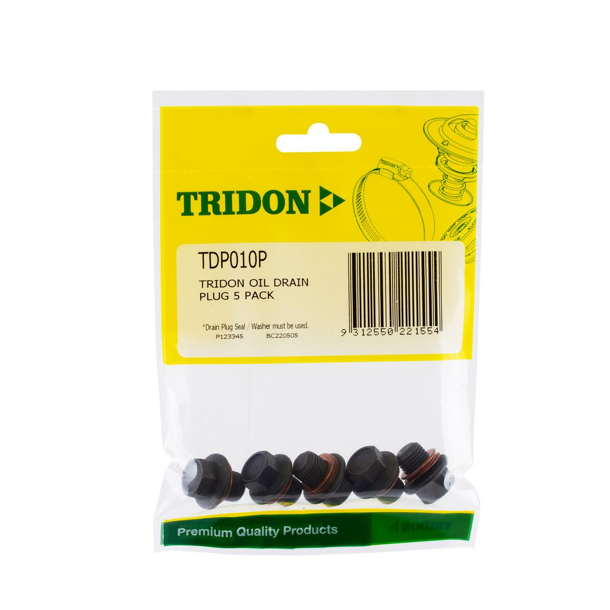 Tridon  Sump/Drain Plug 5 Pack - M12 X 1.25Mm  - Tdp010P TDP010P