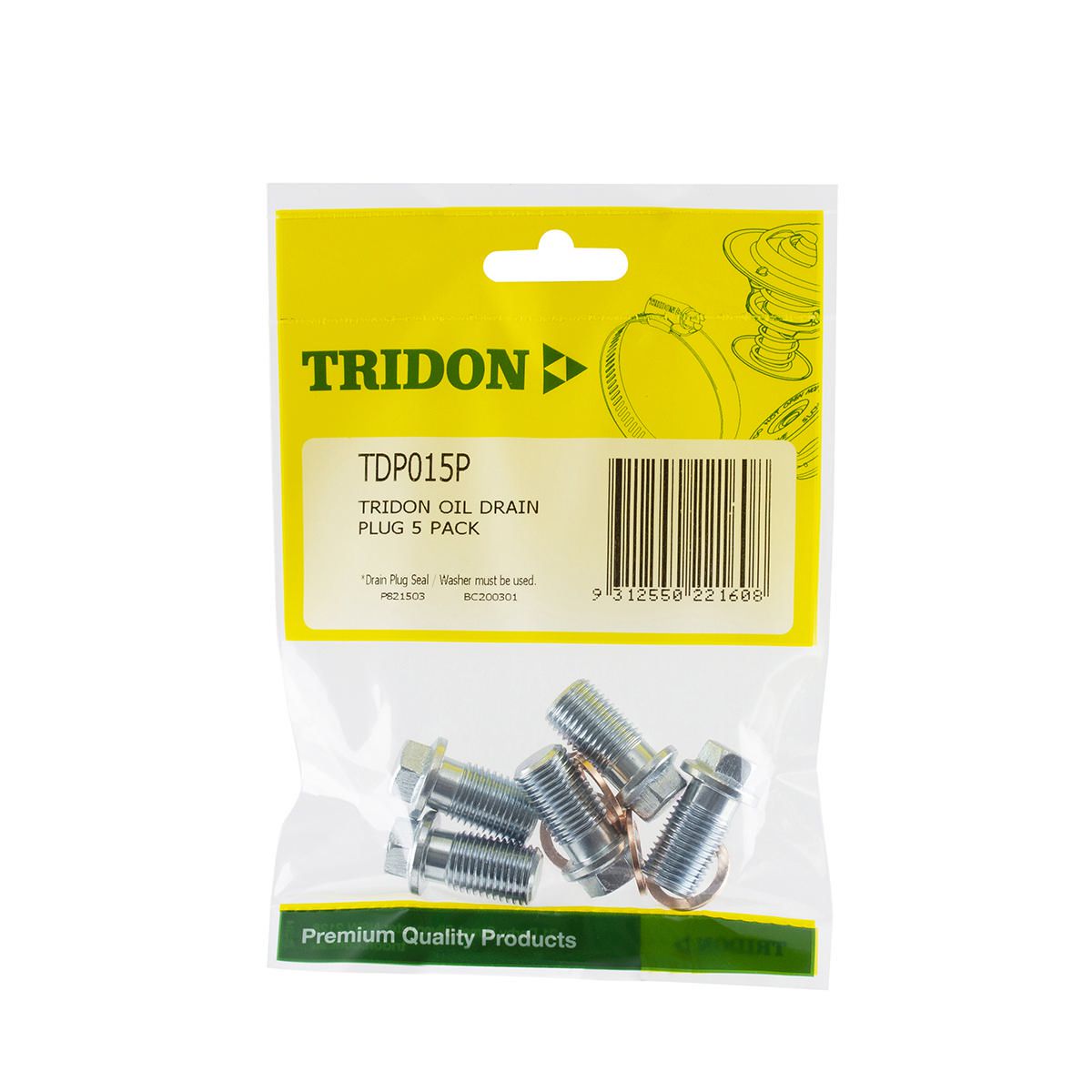Tridon  Sump/Drain Plug 5 Pack - M14 X 1.5Mm  - Tdp015P TDP015P