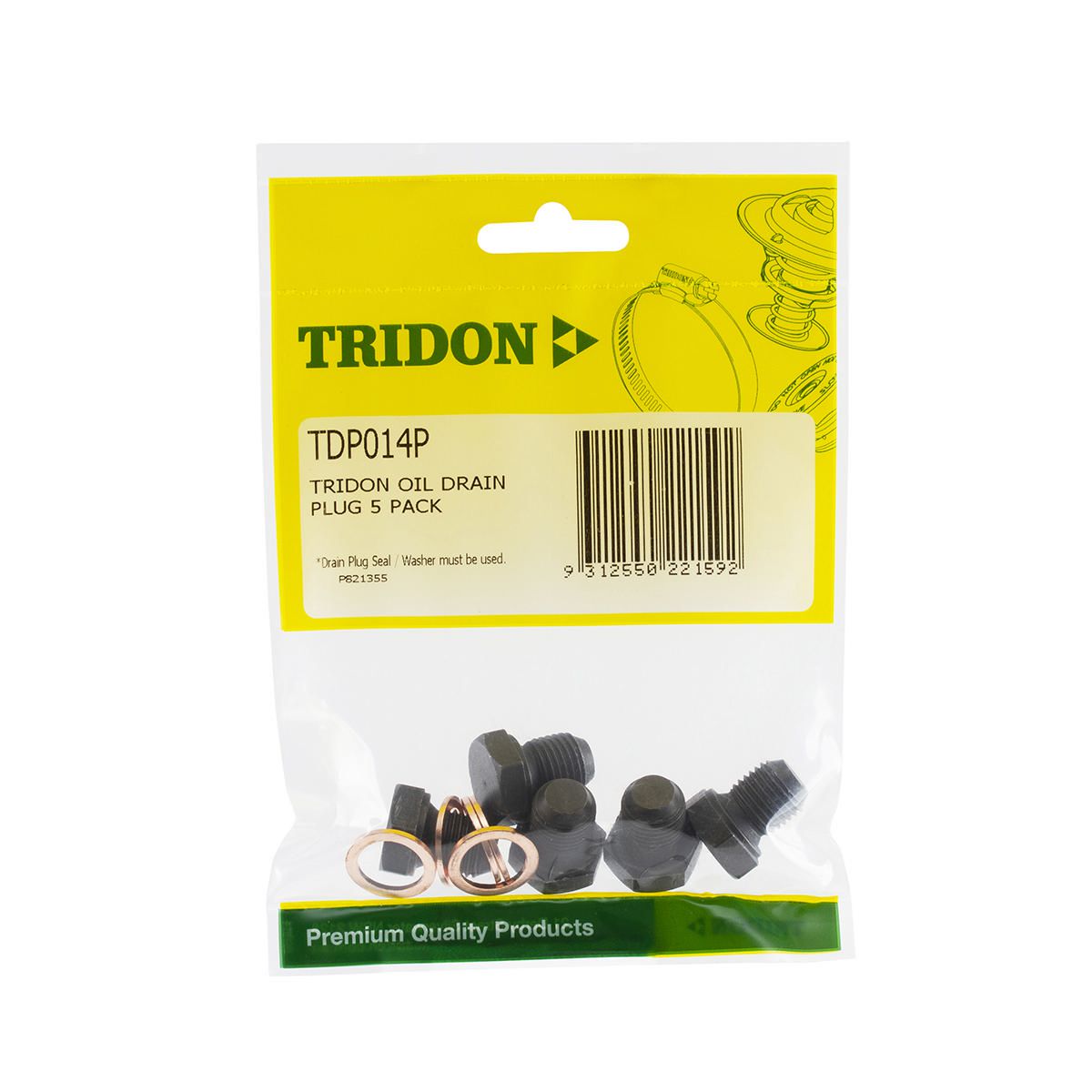 Tridon  Sump/Drain Plug 5 Pack - M14 X 1.5Mm  - Tdp014P TDP014P