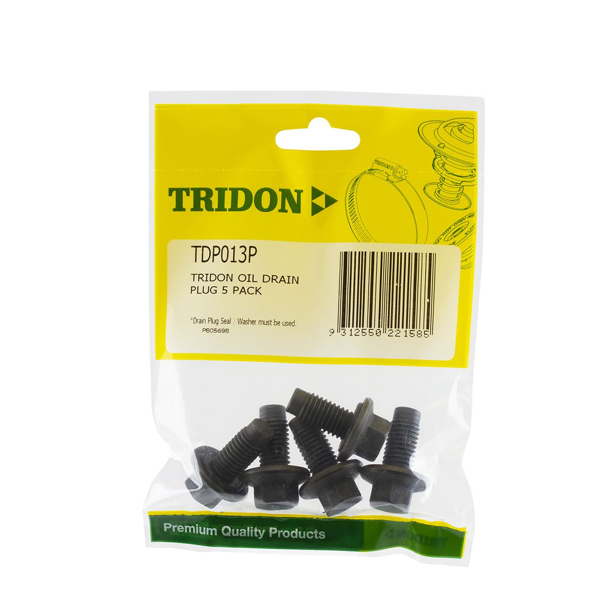 Tridon  Sump/Drain Plug 5 Pack - M12 X 1.75Mm  - Tdp013P TDP013P