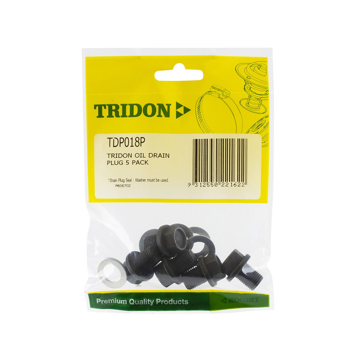 Tridon  Sump/Drain Plug 5 Pack - 1/2In X T20  - Tdp018P TDP018P