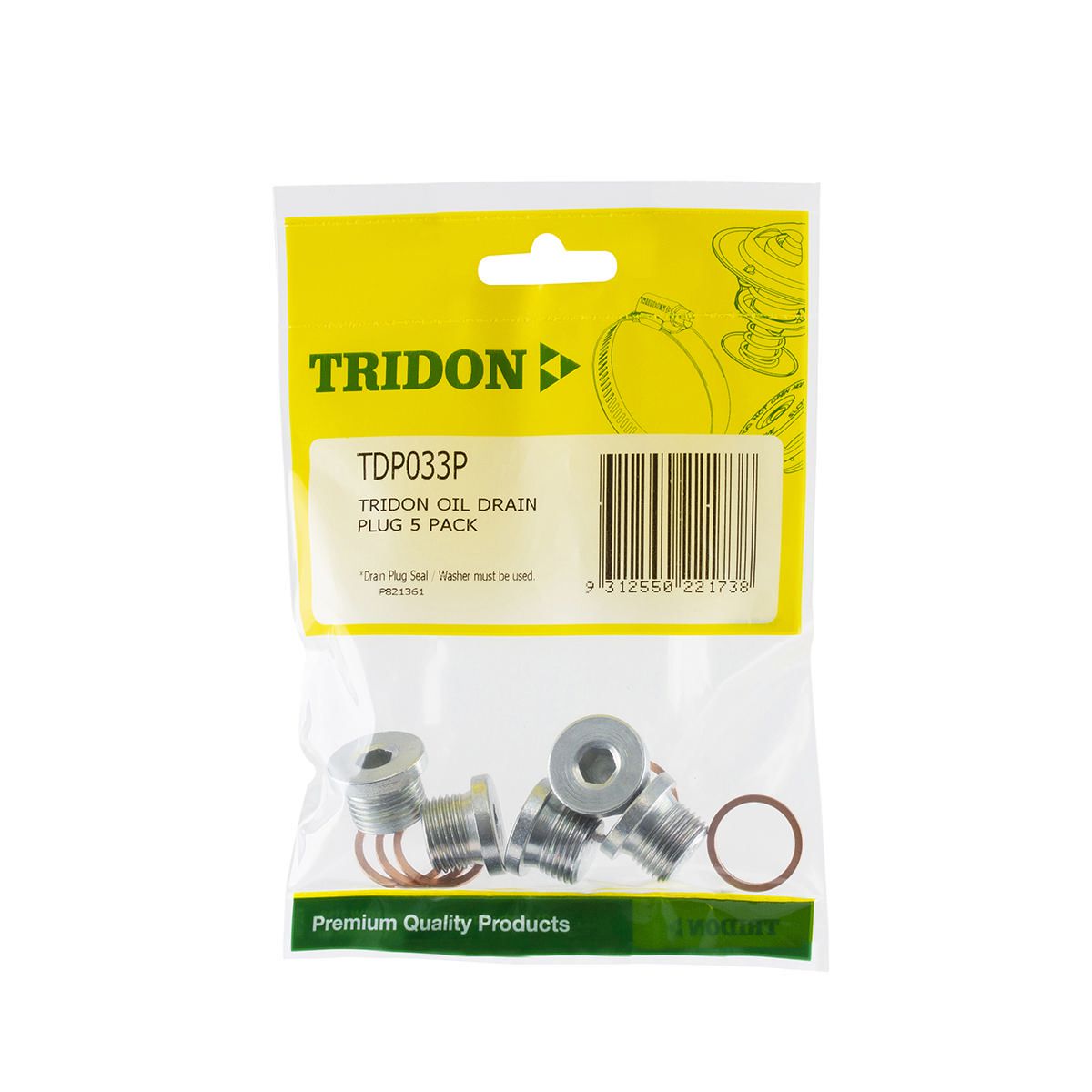 Tridon  Sump/Drain Plug 5 Pack - M18  1.5Mm  - Tdp033P TDP033P