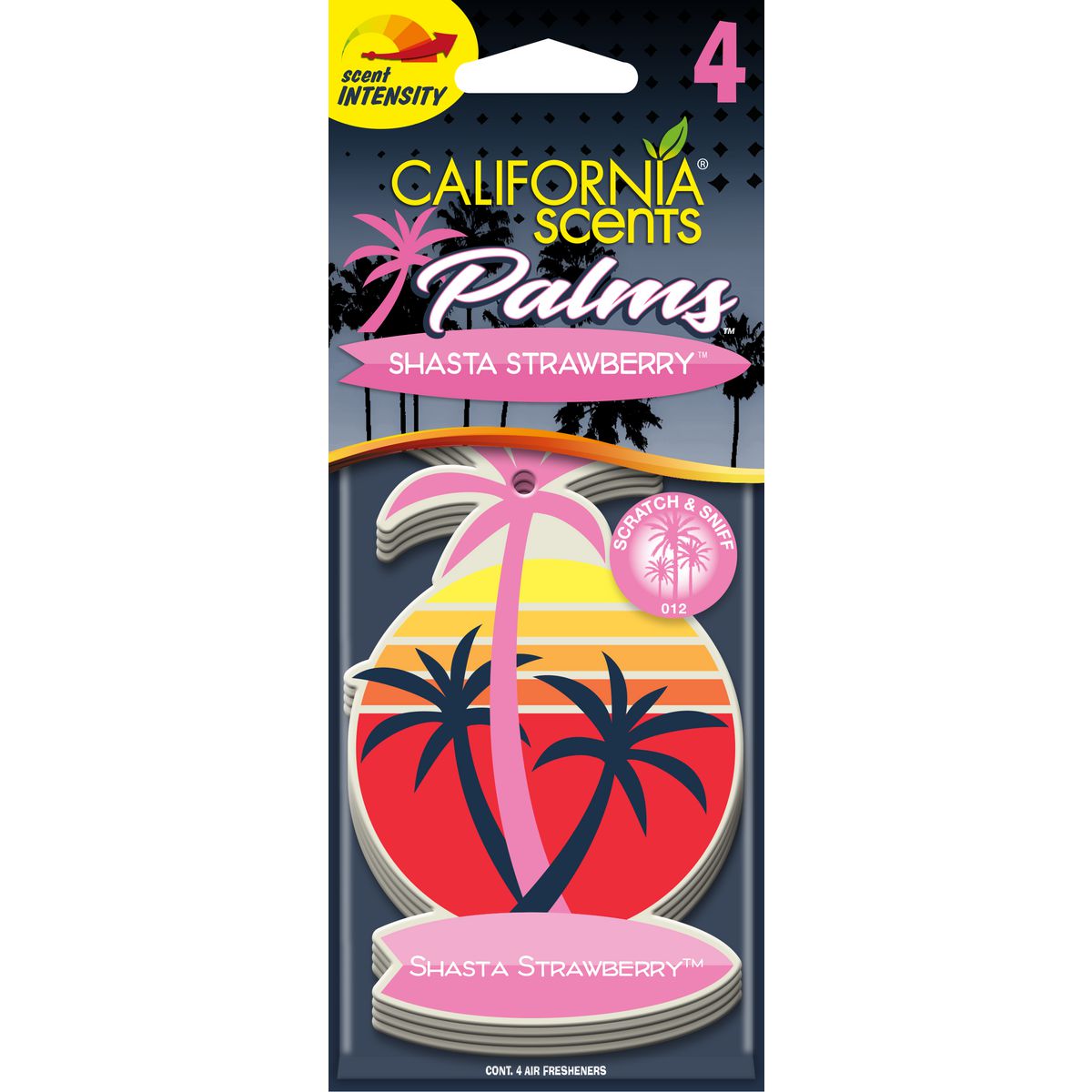 California Scents Car Air Freshener - Shasta Strawberry Palm 4 Pack E302707500