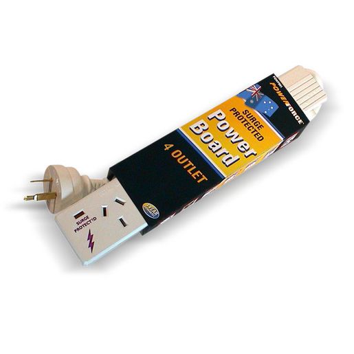 Powerforce 4 Outlet Powerboard & 1M Cable Surge Protected POWPB41