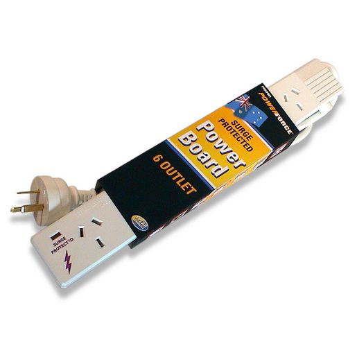Powerforce 6 Outlet Powerboard & 1M Cable Surge Protected POWPB61