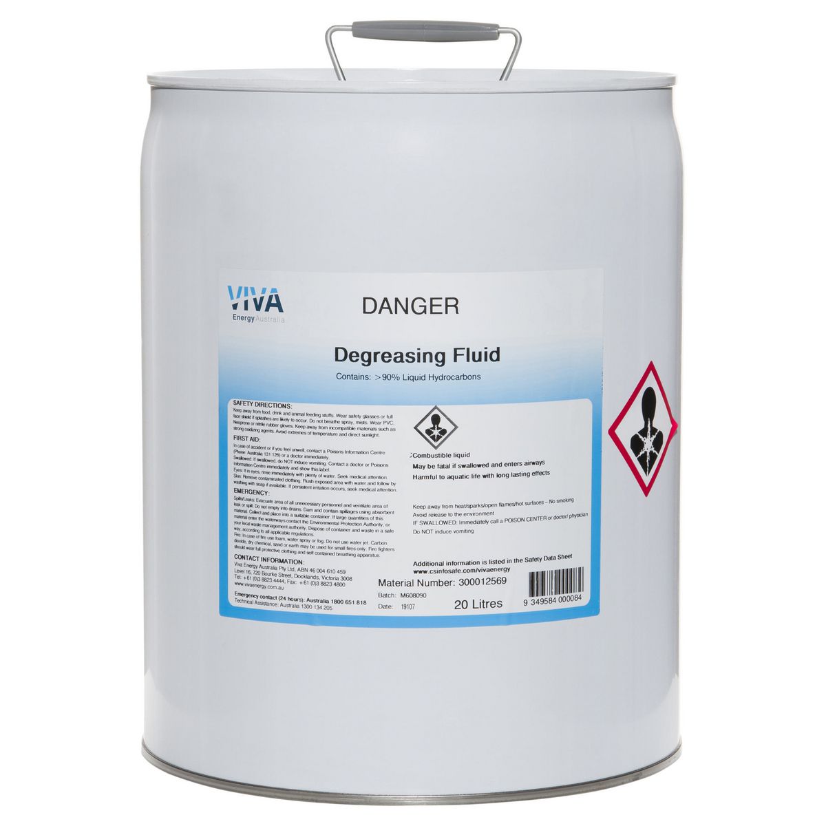 Shell Lubricants Viva Energy Degreasing Fluid 20L 300012569