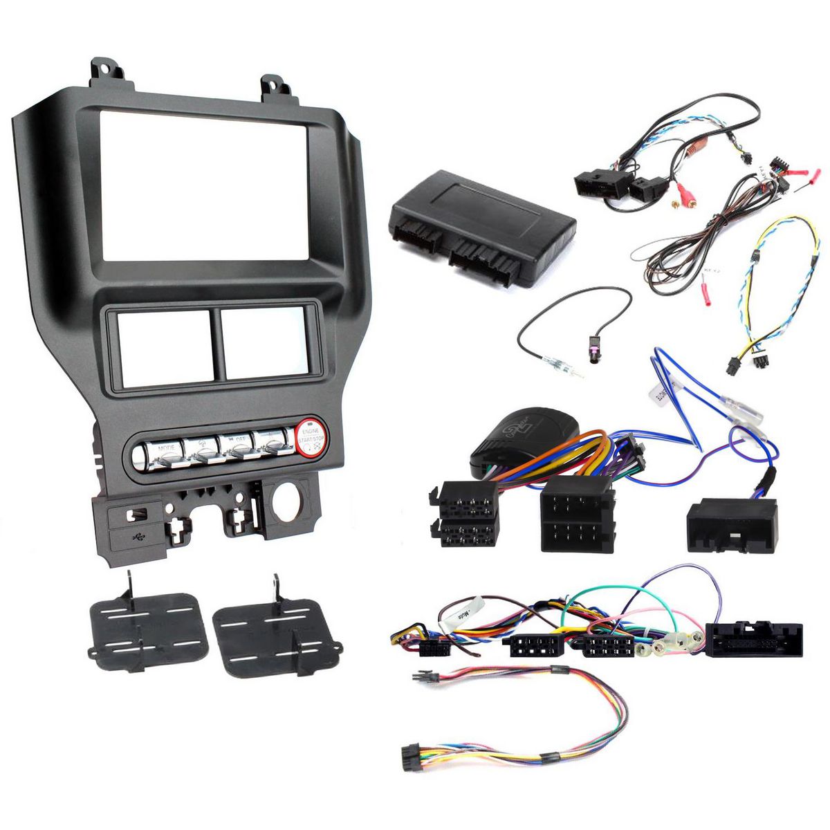 Aerpro Double Din Headunit Installation Kit Gunmetal Grey fits Ford Mustang FP8419K