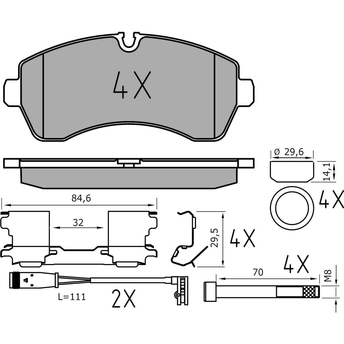 MEYLE Brake Pad Set 025 292 0020/PD