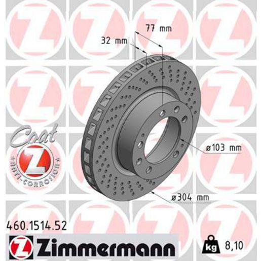 Zimmermann Sport Z Brake Rotor 304mm Front RH 460.1514.52