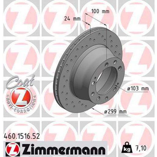 Zimmermann Sport Z Brake Rotor Single 299mm Rear 460.1516.52