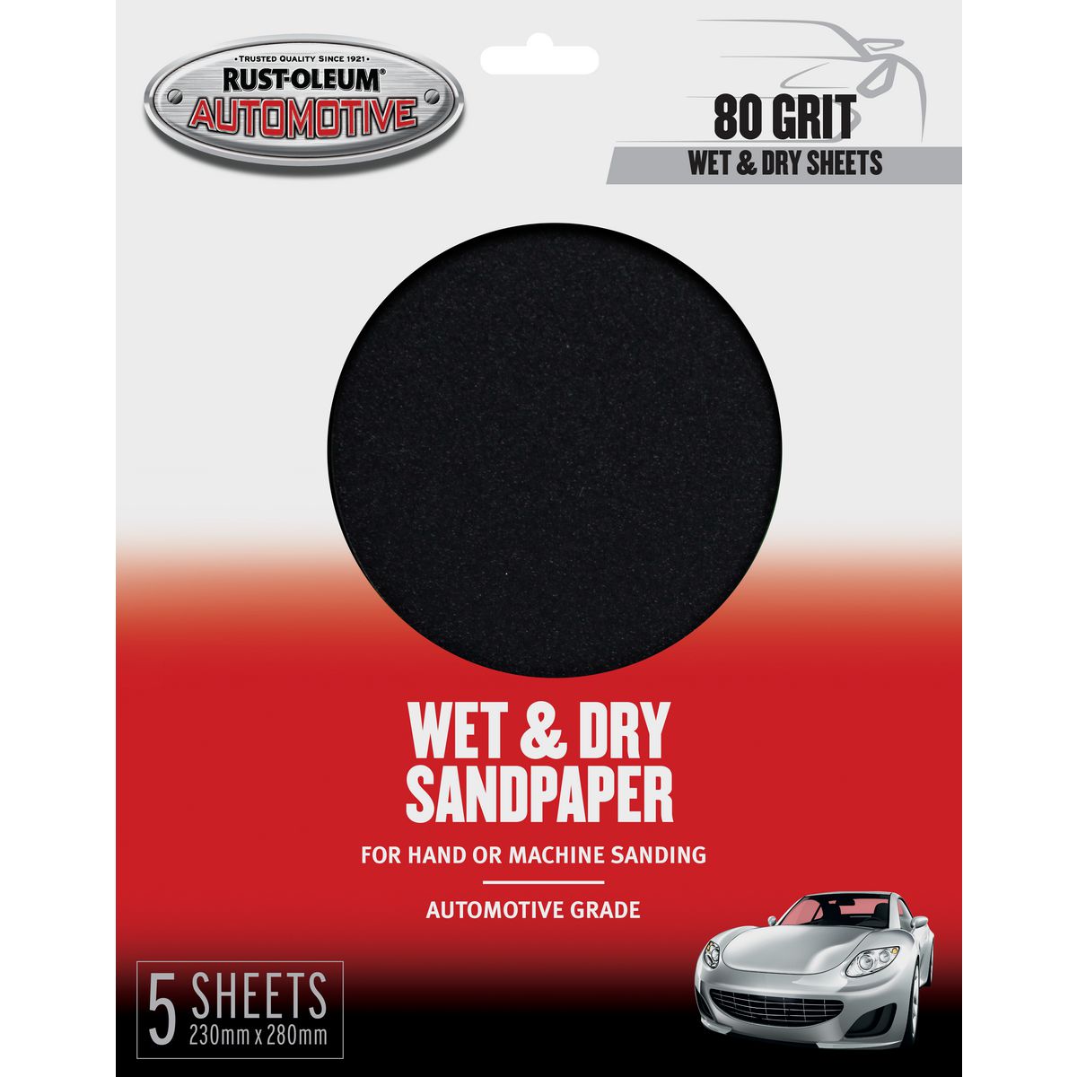 Rust-Oleum Wet & Dry Sandpaper 80 Grit 5 Pack 367734
