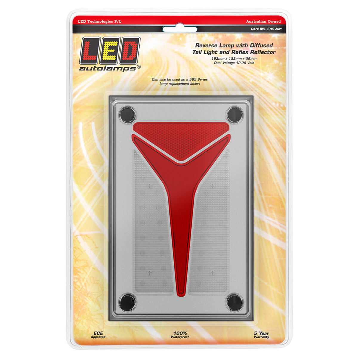 LED Autolamps Single reverse lamp/diffused tail function 595WM