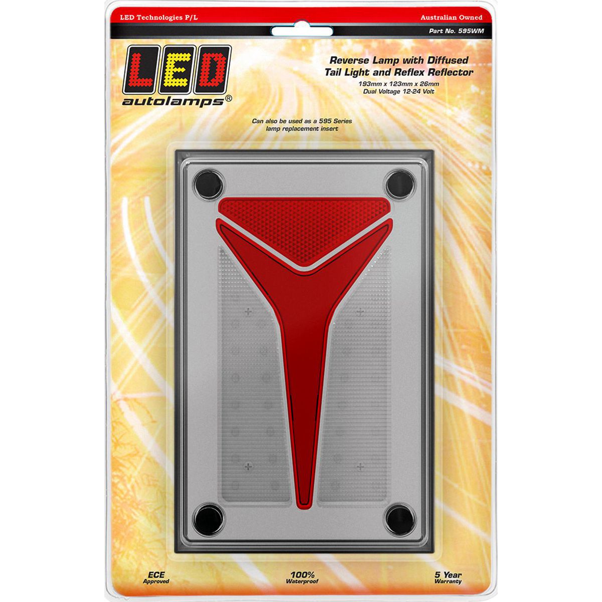 LED Autolamps Single reverse lamp/diffused tail function 595WM