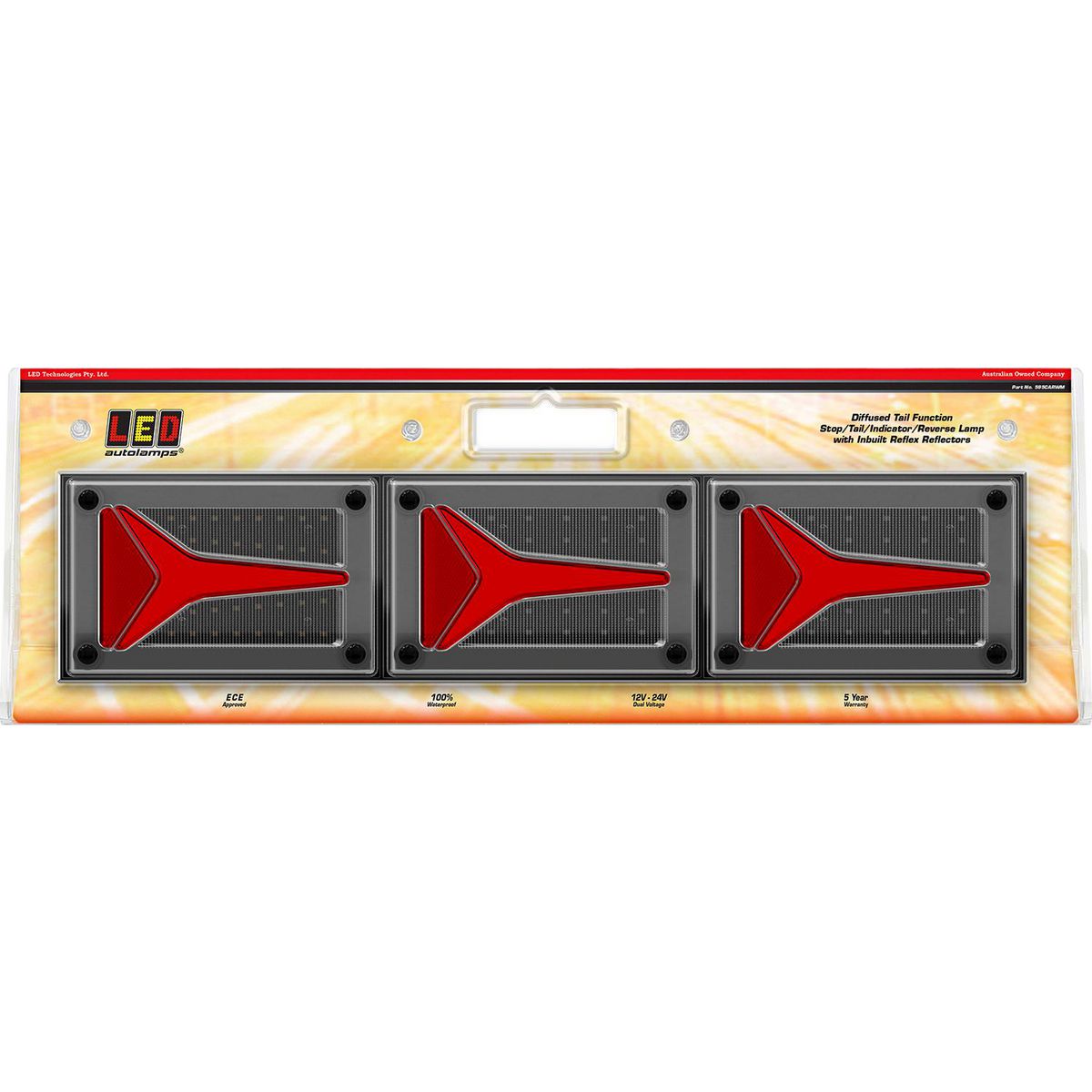 LED Autolamps Stop/Tail/Indicator/Reverse LED Light Diffused Tail Clear Lens 595CARWM