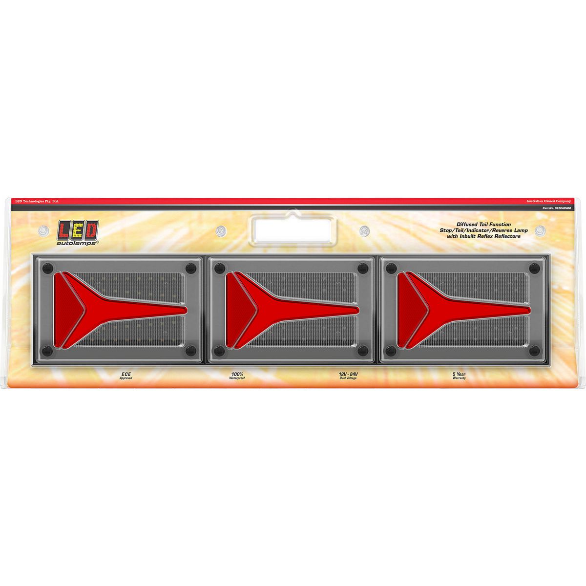 LED Autolamps Stop/Tail/Indicator/Reverse LED Light Diffused Tail Clear Lens 595CARWM