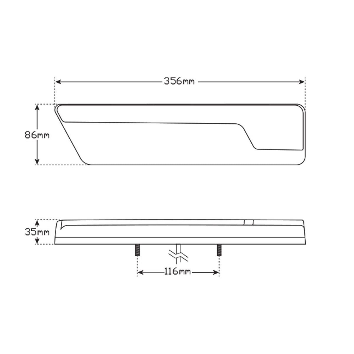 LED Autolamps - Rear combination LHS tail light with sequential indicator, Chrome 355ARWMRBCSB
