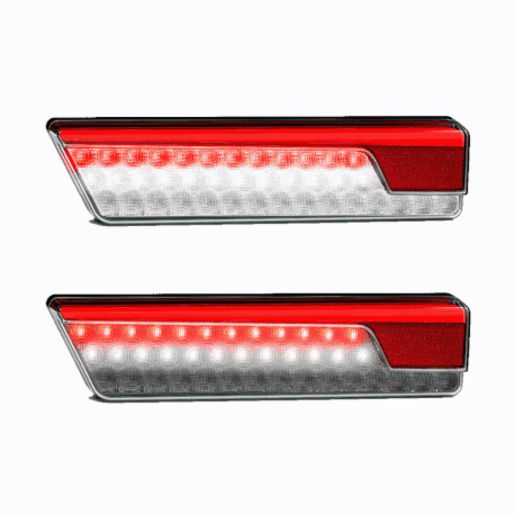 LED Autolamps Stop/Tail/Indicator/Reverse/Reflector Black 12/24V LH RH (Pack of 2) 355BARWM-2