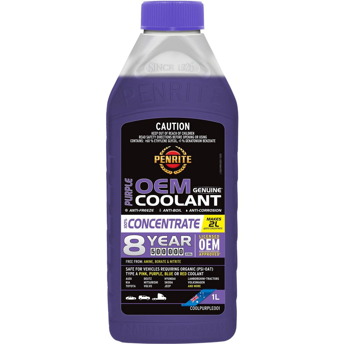Penrite Purple OEM Genuine Coolant Concentrate 1L COOLPURPLE001