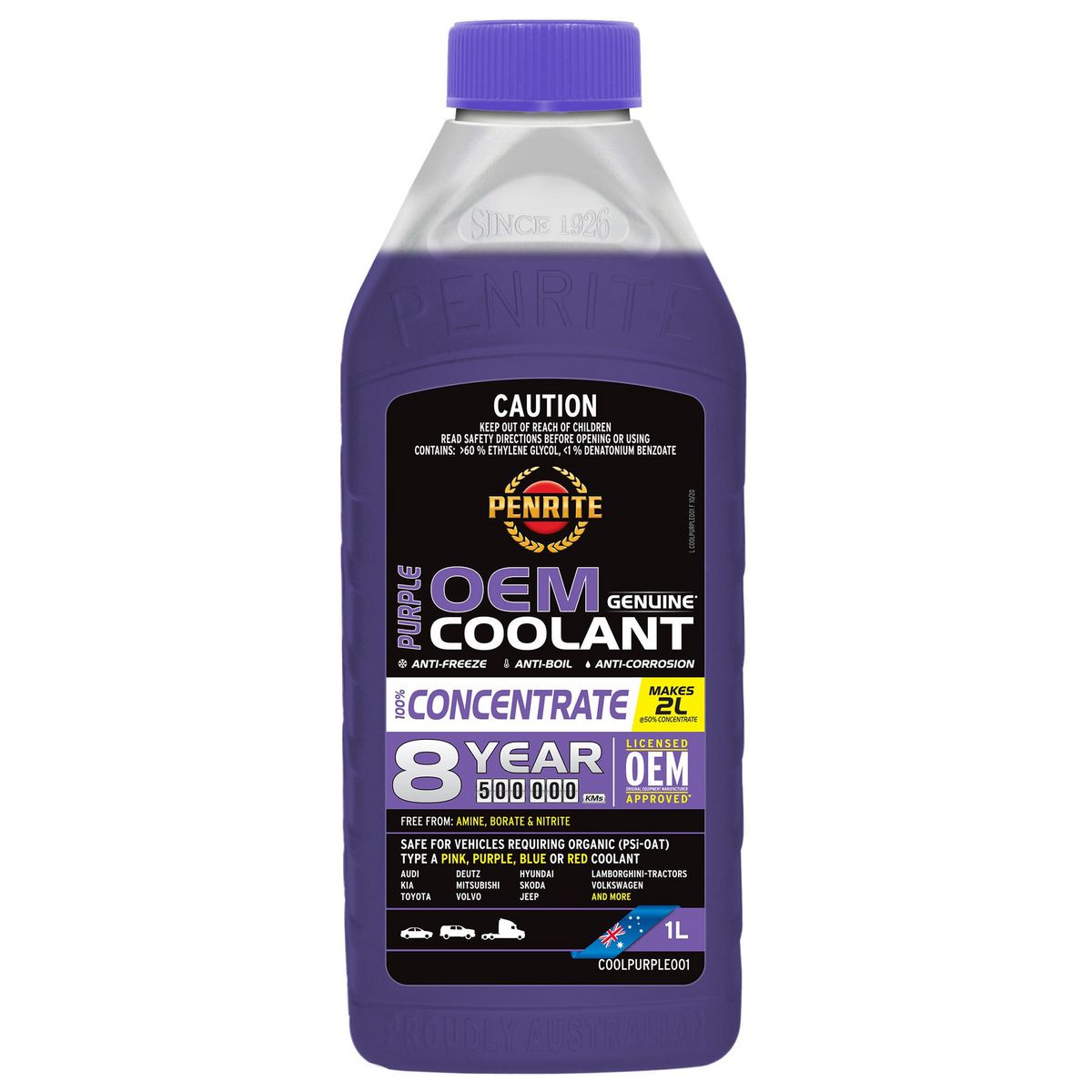 Penrite Purple OEM Genuine Coolant Concentrate 1L COOLPURPLE001