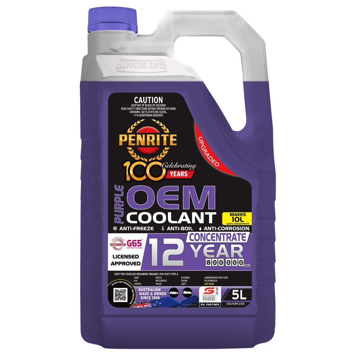 Penrite Purple OEM Genuine Coolant Concentrate 5L COOLPURPLEPMX005