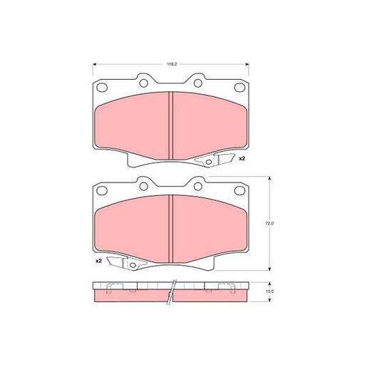 TRW DTEC Brake Pad Set Front GDB1154DT