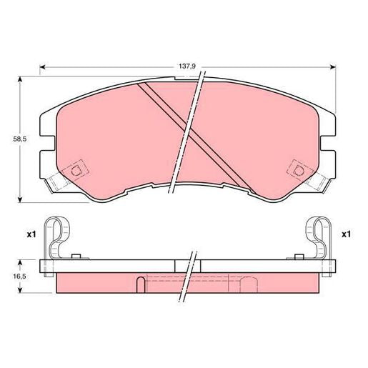 TRW DTEC Brake Pad Set Front GDB1186DT