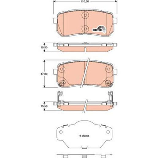 TRW DTEC Brake Pad Set Rear GDB3449DT