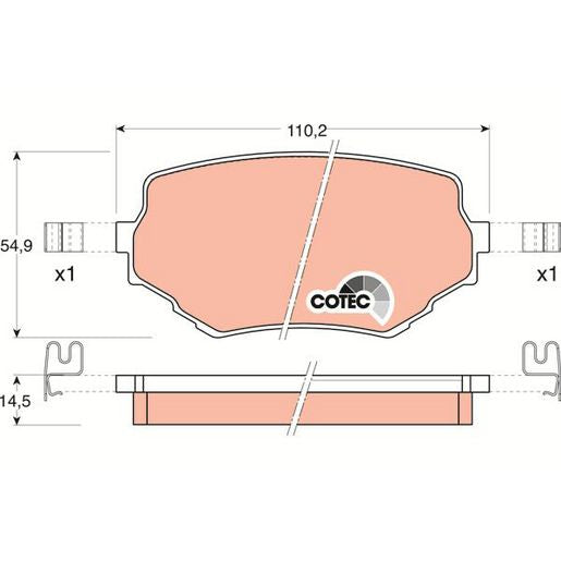 TRW DTEC Brake Pad Set Front GDB3132DT