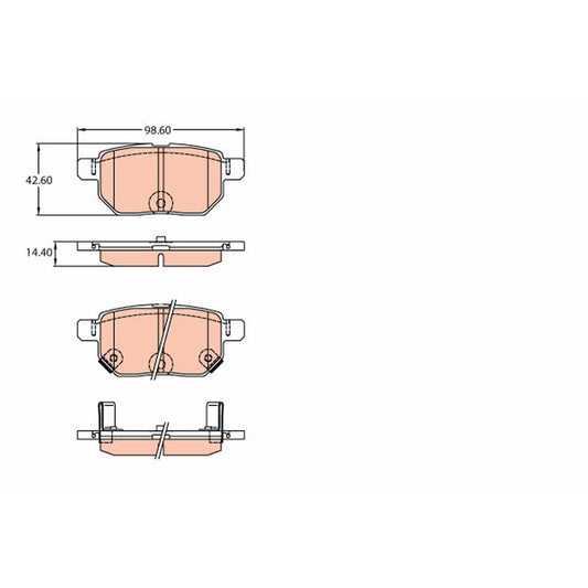 TRW DTEC Brake Pad Set Rear GDB3454