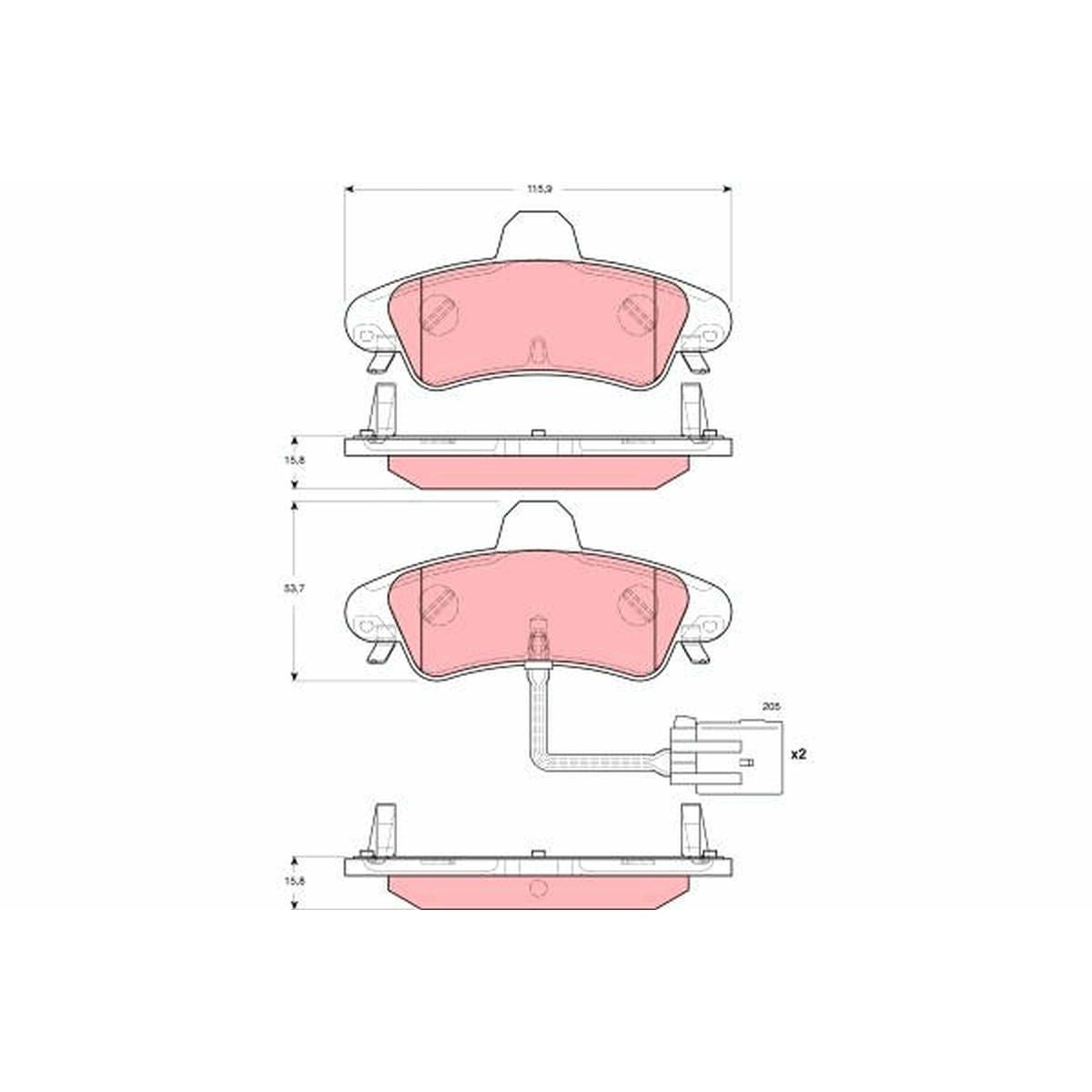 TRW Brake Pad Set GDB1581