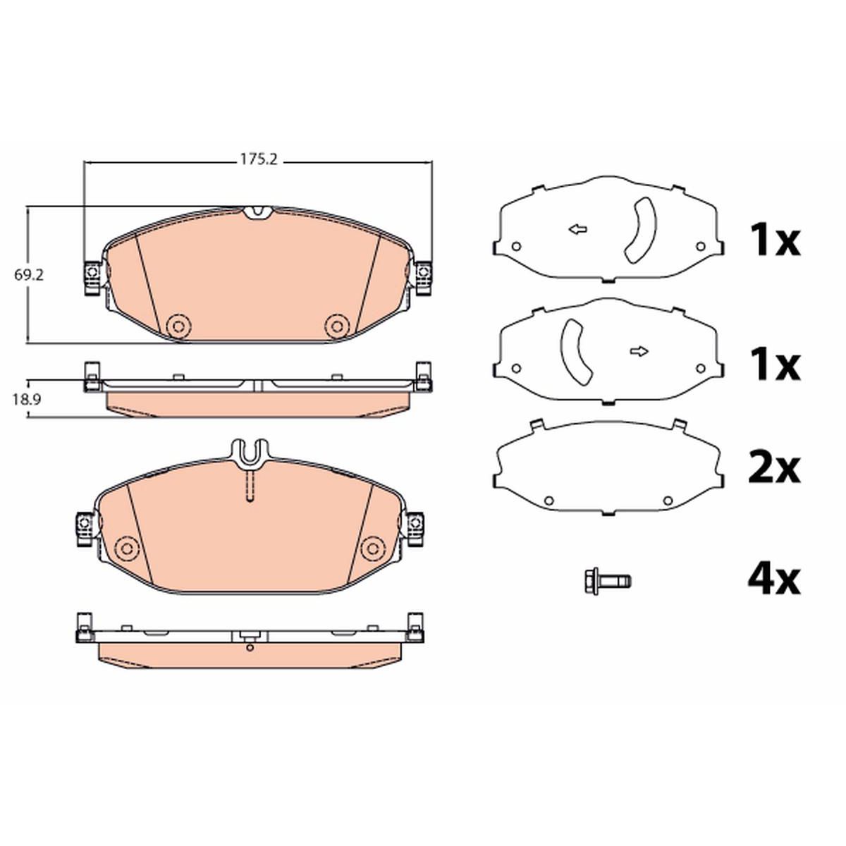 TRW Cotec Brake Pad Set Front GDB2097