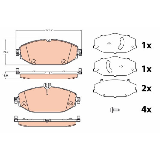 TRW Cotec Brake Pad Set Front GDB2097