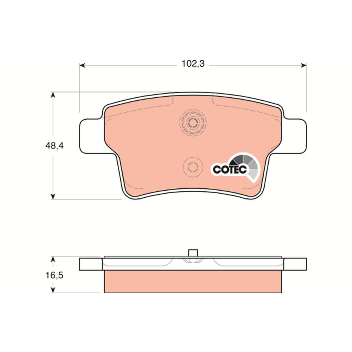 TRW Cotec Brake Pad Set Rear GDB1692