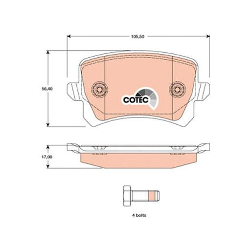 TRW Cotec Brake Pad Set Rear GDB1763
