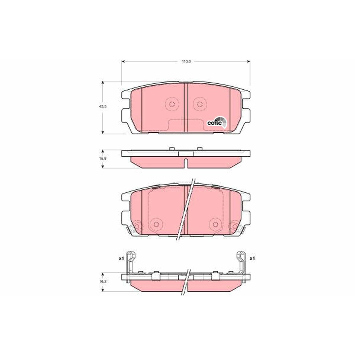 TRW Cotec Brake Pad Set GDB3296