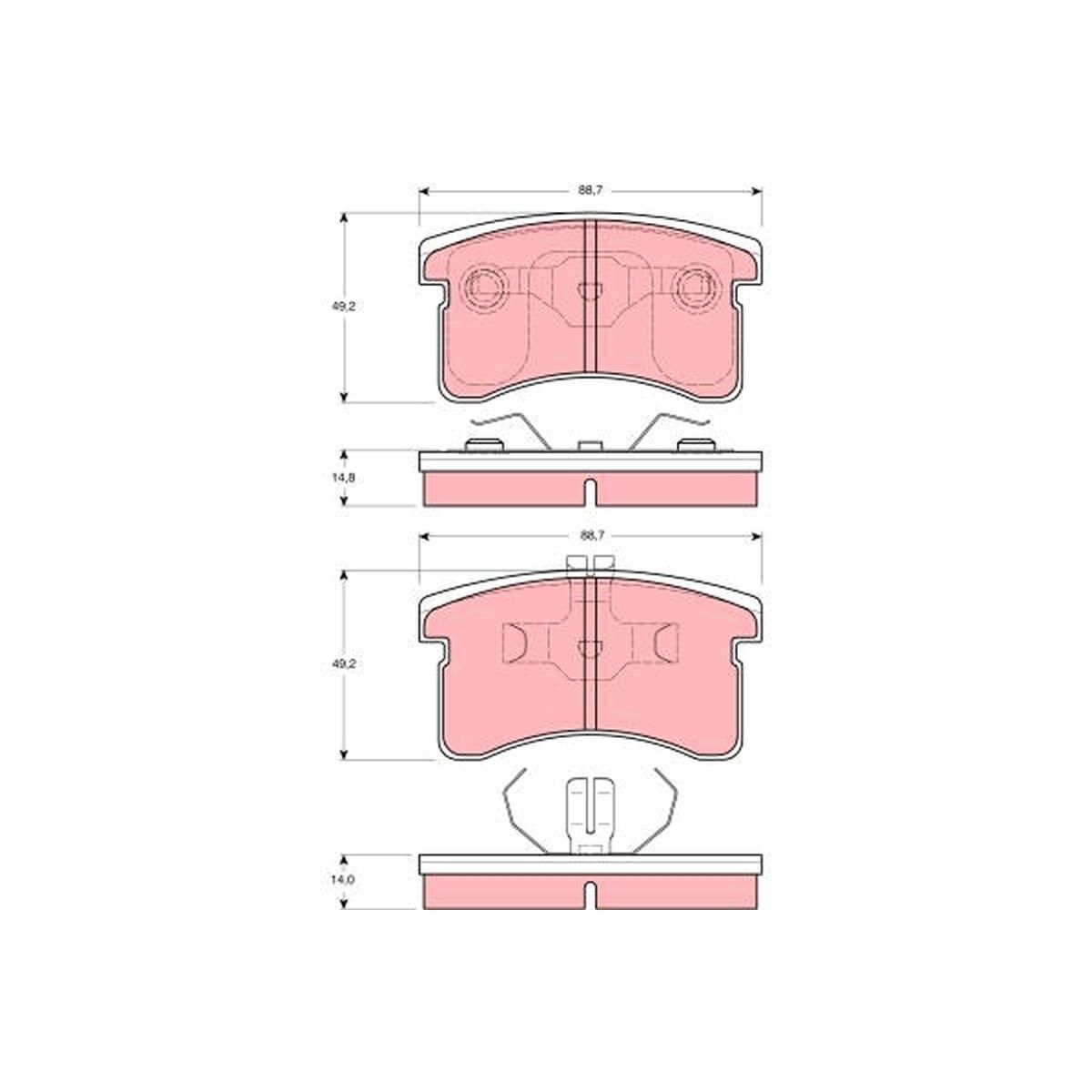 TRW Cotec Brake Pad Set Front GDB3126