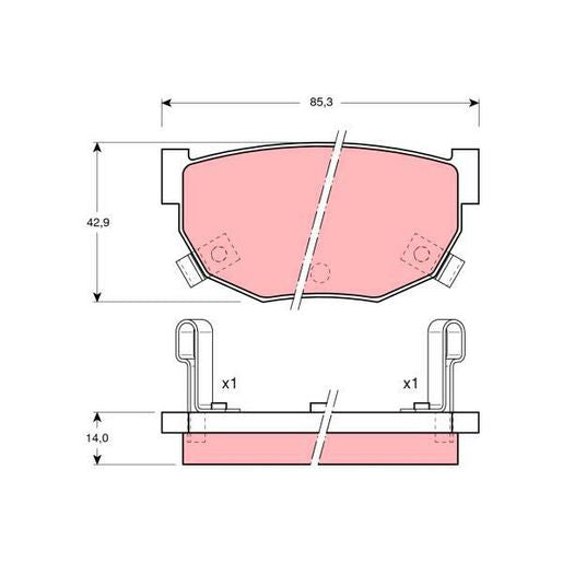 TRW DTEC Brake Pad Set Rear GDB368DT