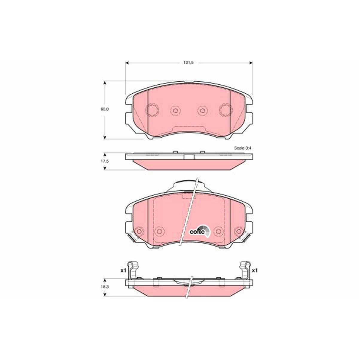 TRW Brake Pad Set GDB3386