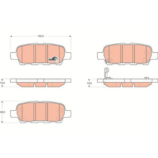TRW DTEC Brake Pad Set Rear GDB3294DT