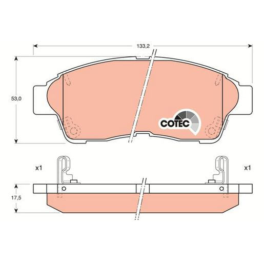 TRW DTEC Brake Pad Set Front GDB1143DT