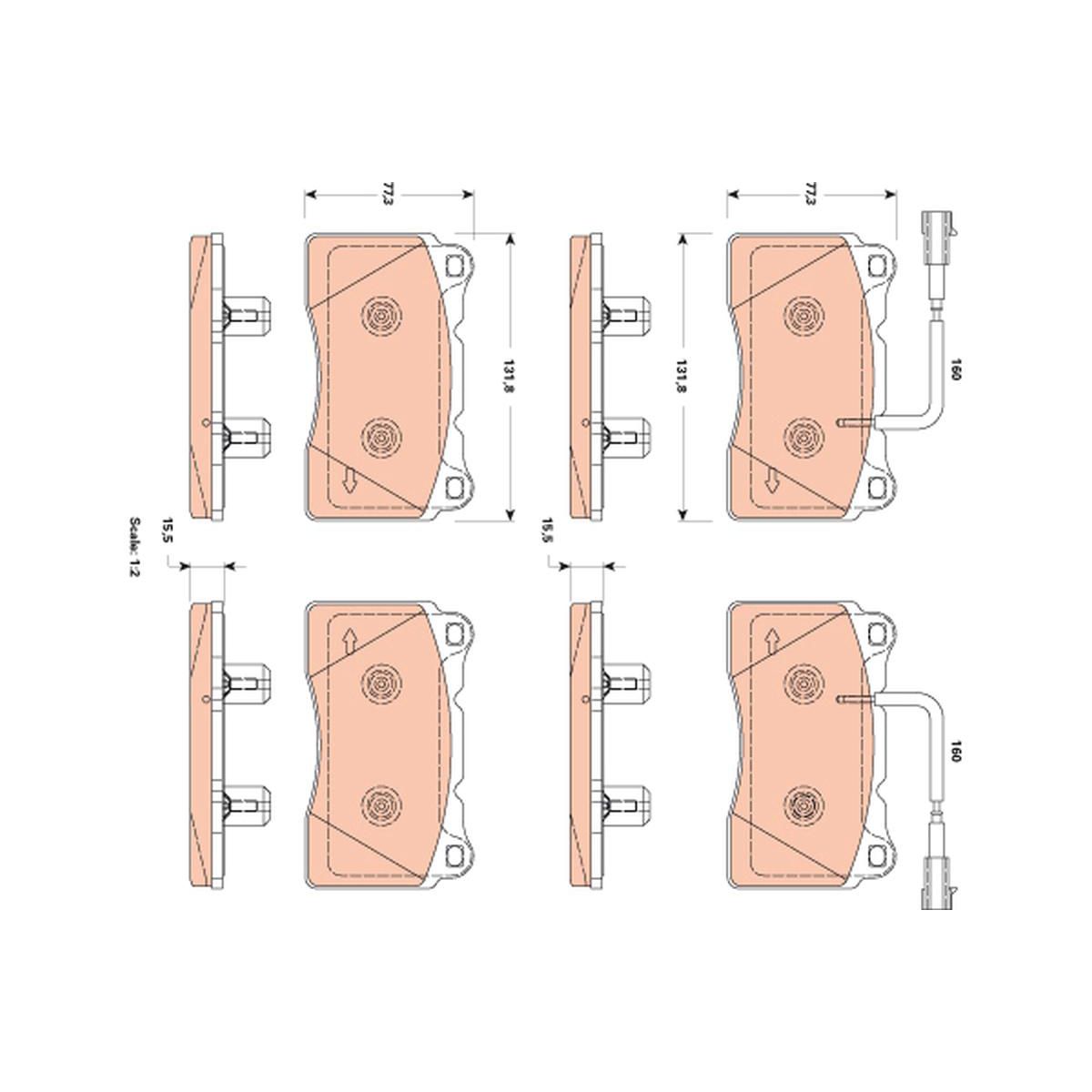 TRW Brake Pad Set With Sensor GDB1888