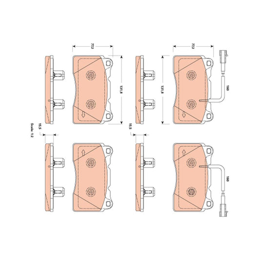 TRW Brake Pad Set With Sensor GDB1888