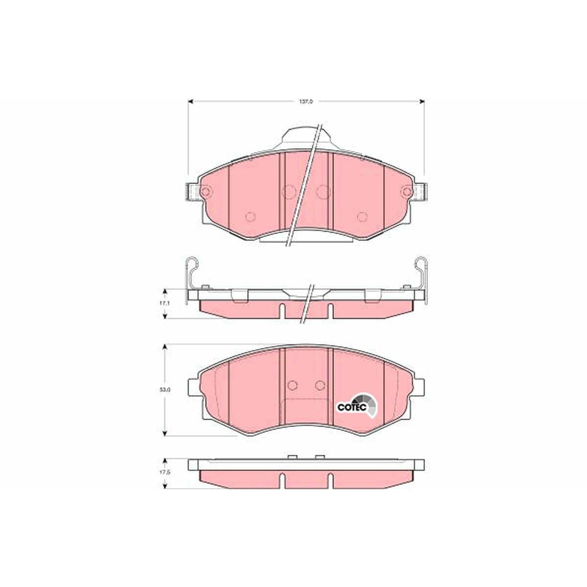TRW Cotec Brake Pad Set Front GDB3256