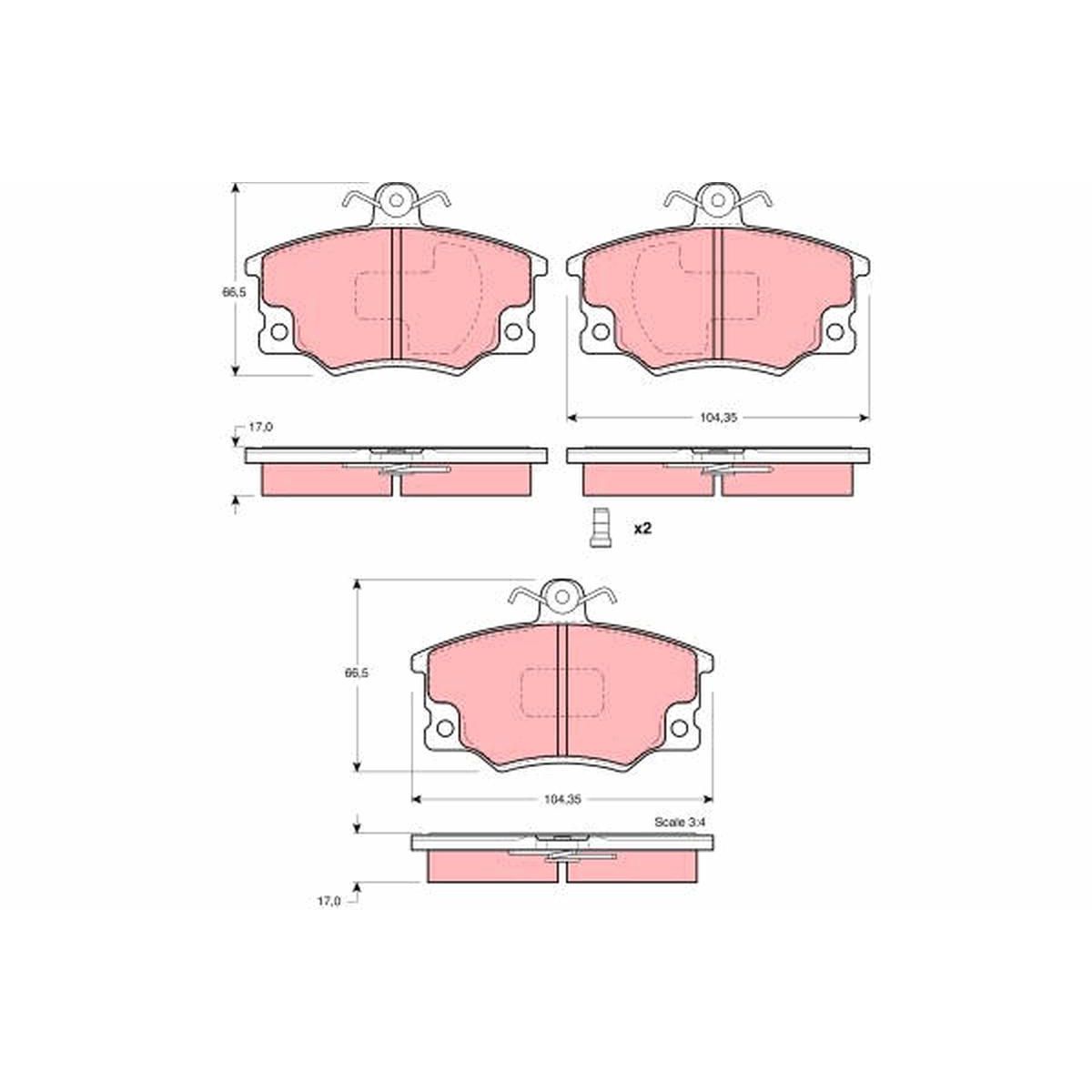 TRW Cotec Brake Pad Set Front GDB1223