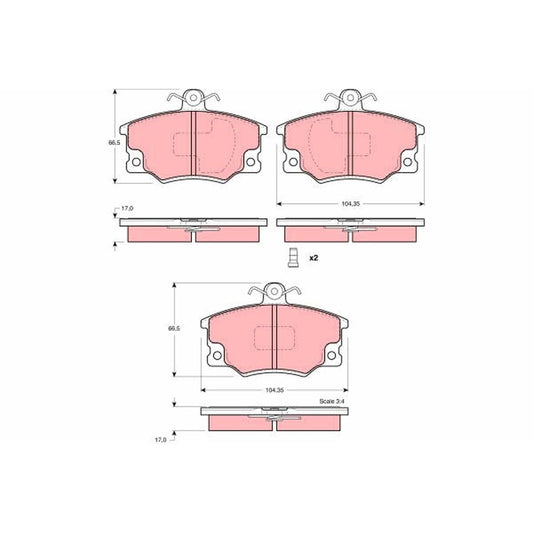 TRW Cotec Brake Pad Set Front GDB1223