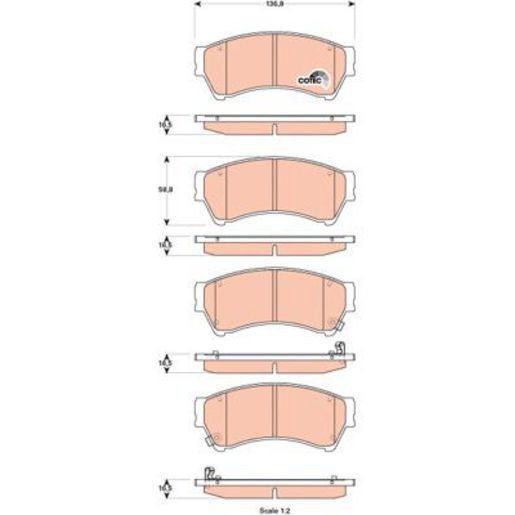 TRW DTEC Brake Pad Set Front GDB3501DT