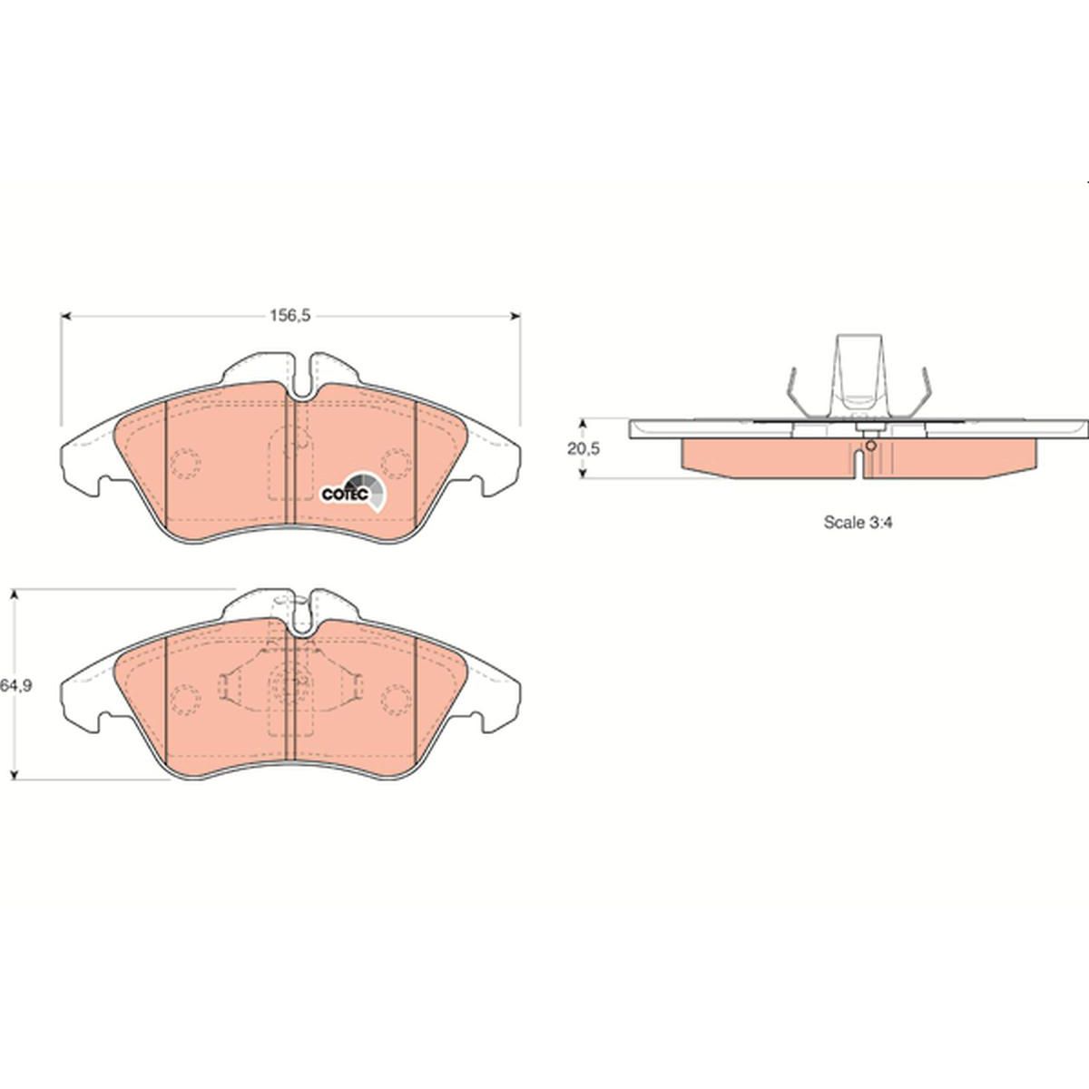 TRW Cotec Brake Pad Set Rear GDB1220